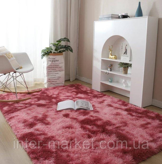 Пухнастий килимок Травка 150*200см. Кораловий.