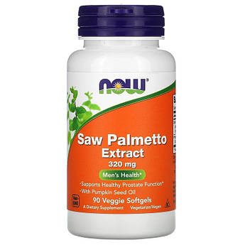 Екстракт ягід сереної 320 мг Now Foods Saw Palmetto Extract для передміхурової залози 90 рослинних капсул
