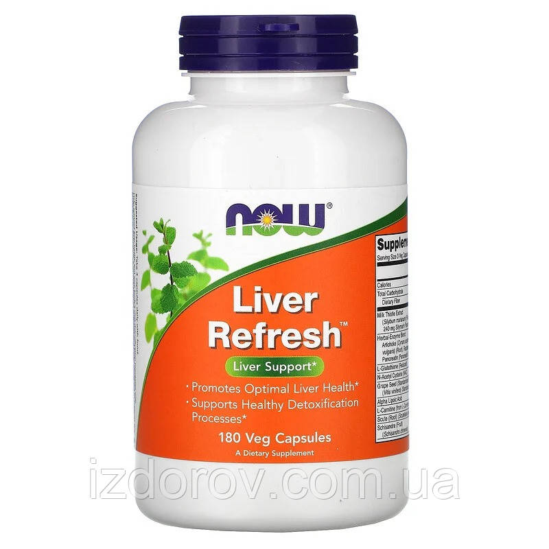 Now Foods, Liver Refresh, підтримка печінки,180 рослинних капсул