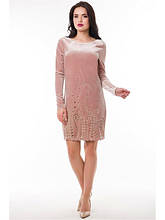 Оксамитове плаття прилеглого силуету рожевого кольору, плаття гарне молодіжне, плаття ошатне ефектне