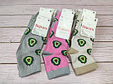 Шкарпетки жіночі легкі середньої довжини бавовняні демісезонні з принтом Авокадо 36-39 розмір 12 штук паковання, фото 3