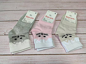 Шкарпетки жіночі легкі демі середньої довжини бавовняні з принтом "Котик" 36-39 розмір 12 штук паковання