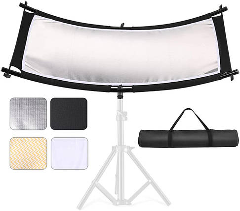 Вигнутий рефлектор Clamshell light, відбивач для портретної зйомки (150 см x 60 см), фото 1