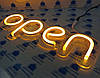 Неонова Led вивіска OPEN (відчинено) Жовта 40х13 см з контролером, фото 3