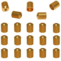Набір 20 шт, 6 мм Золоті Матові Кінцевики, Ковпачки, Циліндри Без Петельки Метал, Фурнітура на Біжутерію