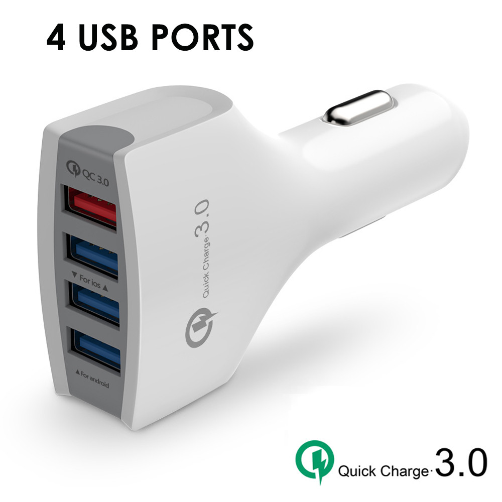 Автомобільний адаптер 4 USB 009, QC3.0 7 А 35 W, мережевий адаптер, адаптер заряджання в прикурювач