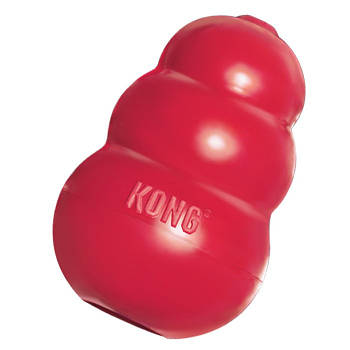 Міцна гумова іграшка KONG Classic для жування зі схованкою для ласощів для собак середніх порід розмір M