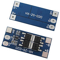 BMS контролер заряду-розряду для 2-х Li-Ion акумулятора 18650 HX-2S-D20 13/20A 7.4 V