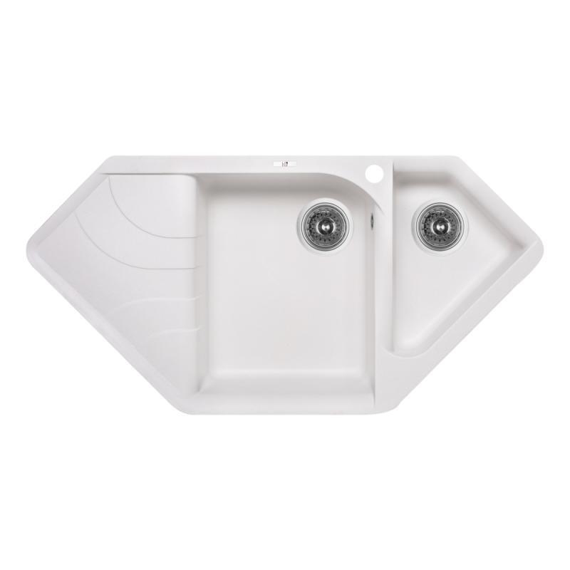 Кухонна мийка з додатковою чашею Lidz 1000x500/225 WHI-01 (LIDZWHI011000500225), фото 1