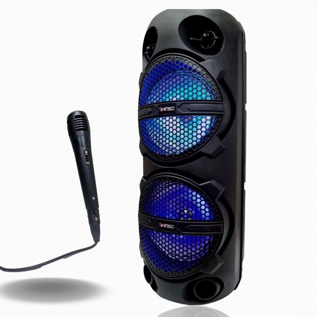Портативна Bluetooth колонка KIMISO QS 223 7961 з мікрофоном, підсвіткою, чорна, фото 1