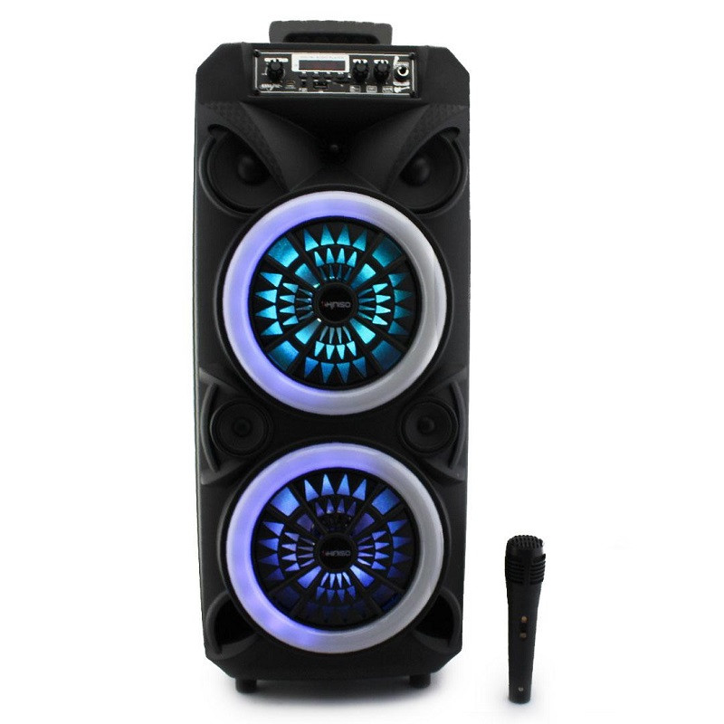 Портативна Bluetooth колонка KIMISO QS 224 7962 з мікрофоном, підсвіткою, чорна, фото 1