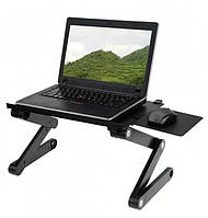 Столик-трансформер для ноутбука з охолодженням Laptop Table 6676, чорний