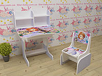 Детская парта растишка со стульчиком для девочки 011-1 Принцесса София дошкольного и школьного возраста