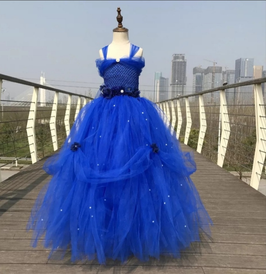 Незвичайна Ошатна сукня  електро для дівчинкиUnusual elegant electro dress for a girl.