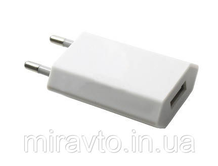 Адаптер 220v 1 USB 500mA Плоский "Iphone" C11 White