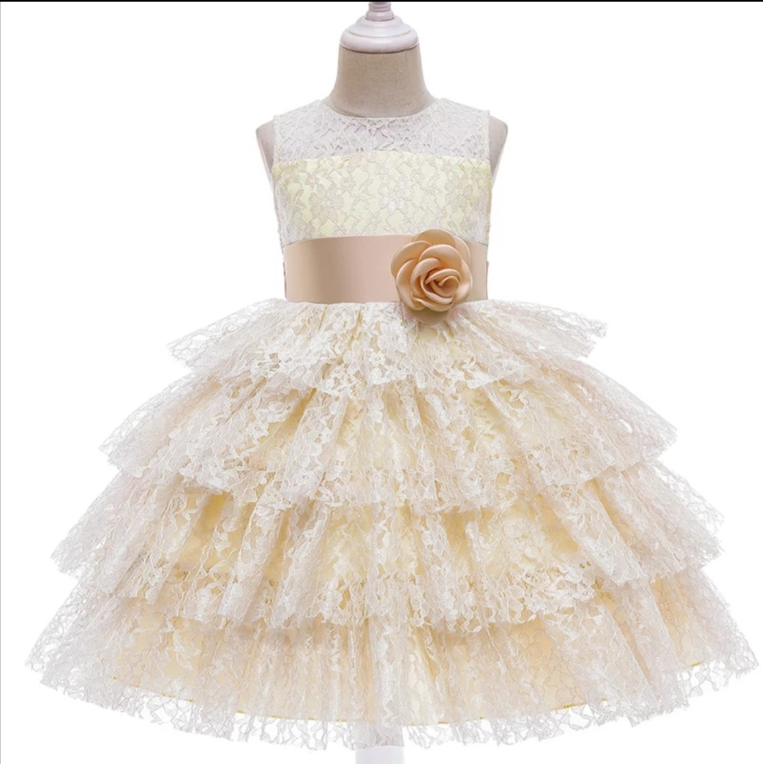 Плаття мереживне ошатне капучино для дівчинкиLace elegant cappuccino dress for girls