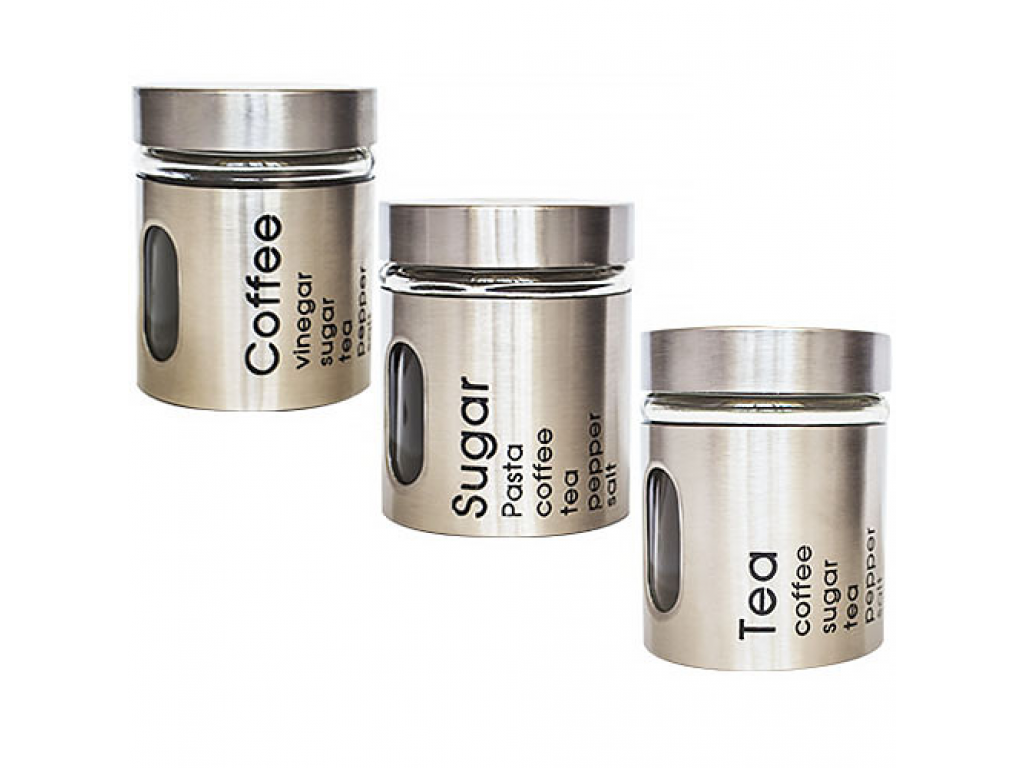 Банка скляна S&T Sugar Tea Coffe 320 мл. в металевому корпусі