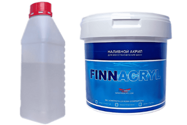 Засіб для відновлення ванни, рідкий акрил наливний FINNACRYL (ФІНАКРИЛ) на ванну 1,5 метра 36 години