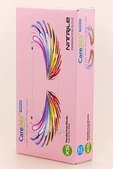 Care365 Рукавички нітрилові рожеві, 100 шт, розмір XS