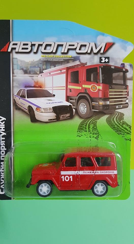 Іграшка УАЗ 469 спецавто Автопром Мікро Червоний пожежник