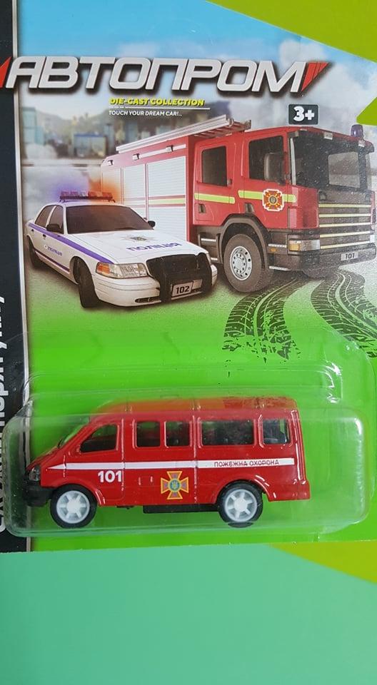 Іграшка ГАЗ-3221 спецавто ГАЗель Автопром Мікро Червона пожежна