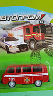 Іграшка УАЗ-452 Буханка спецавто Автопром Мікро Червона пожежна