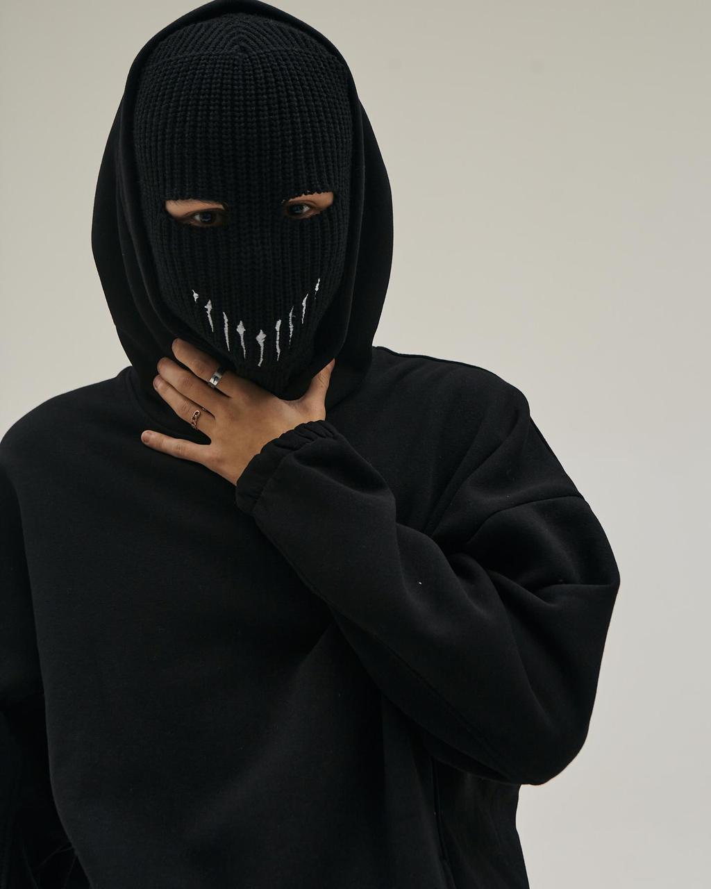 Чоловіча балаклава чорна унісекс Веном тридікова тепла, фото 1