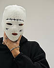 Чоловіча балаклава біла унісекс Дроту тридікова тепла, фото 2
