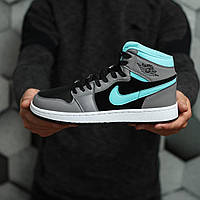 Кросівки жіночі Air Jordan 1 Mid Grey Aqua 554724-063