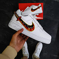 Мужские кроссовки Nike Air Force 1 Low White Red Sword Swoosh ALL06966