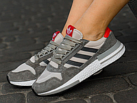 Женские кроссовки Adidas ZX 500 RM Grey Four Scarlet B42204