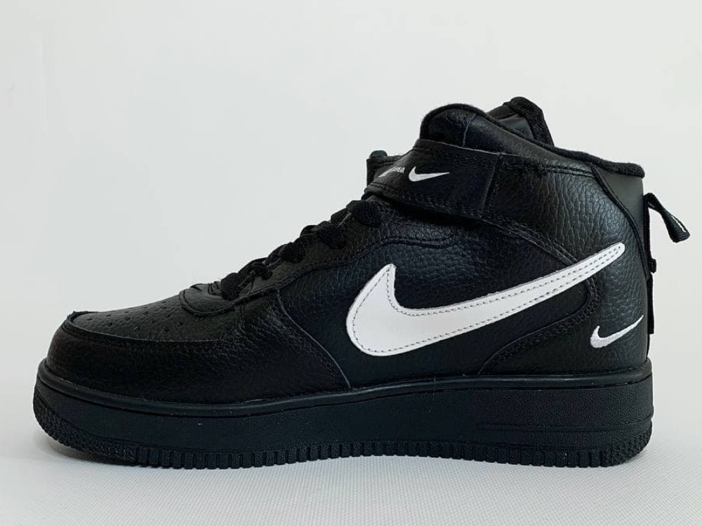 Жіночі кросівки Nike Air Force 1 Mid Utility Black (с мехом) ALL01054, фото 1