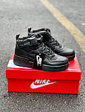 Жіночі кросівки Nike Air Force Shadow Black Winter (c мехом) ALL05170, фото 4