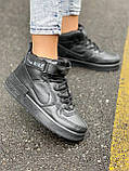 Жіночі кросівки Nike Air Force Shadow Black Winter (c мехом) ALL05170, фото 6