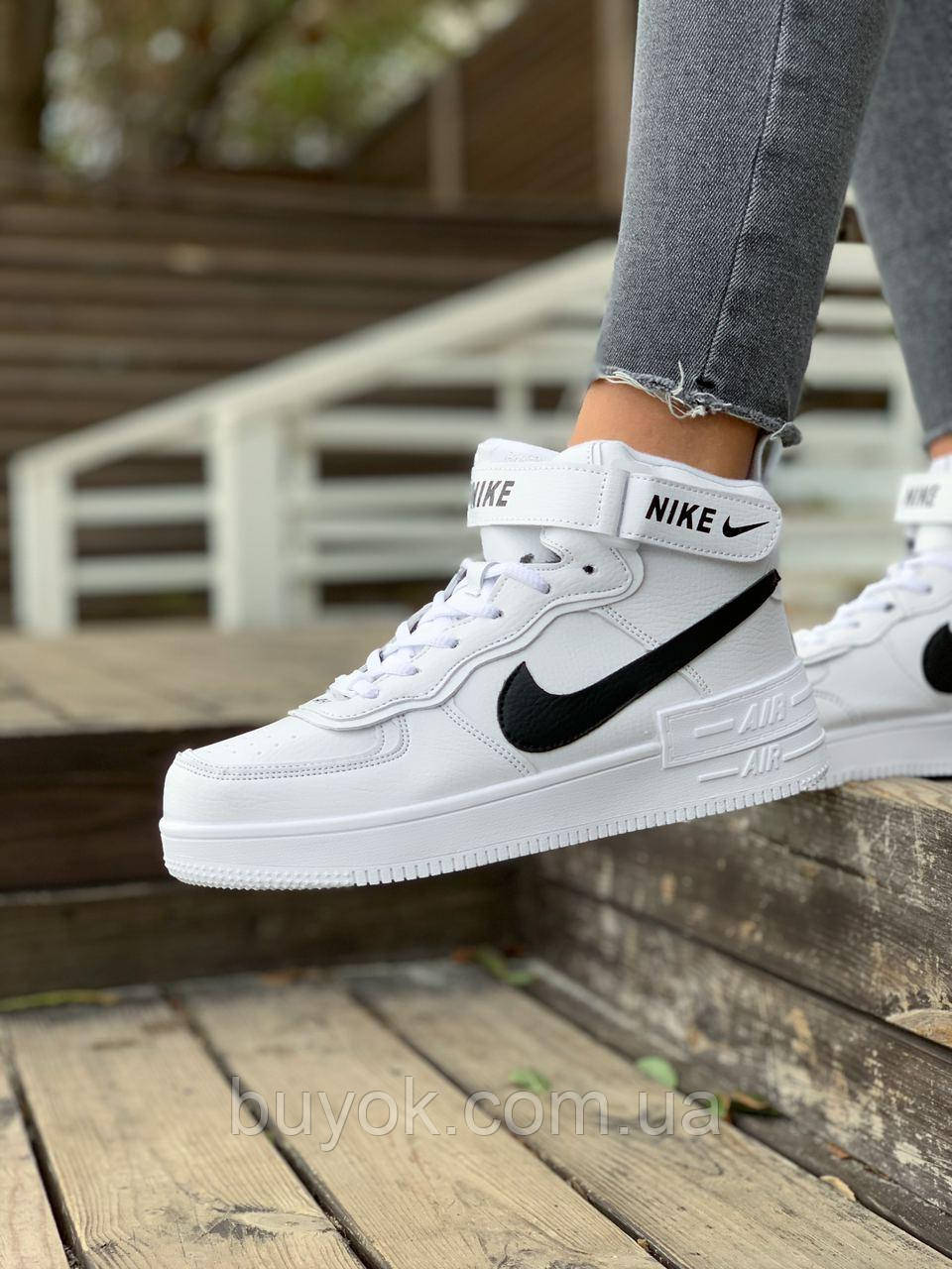 Жіночі кросівки Nike Air Force Shadow White Winter (c мехом) ALL05031, фото 1
