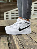 Жіночі кросівки Nike Air Force Shadow White Winter (c хутром) ALL05031, фото 9