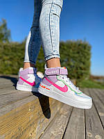 Женские кроссовки Nike Air Force Shadow High Violet Pink (с мехом) ALL07199