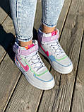 Жіночі кросівки Nike Air Force Shadow High Violet Pink (з хутром) ALL07199, фото 6