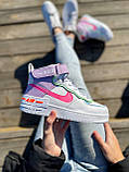 Жіночі кросівки Nike Air Force Shadow High Violet Pink (з хутром) ALL07199, фото 9