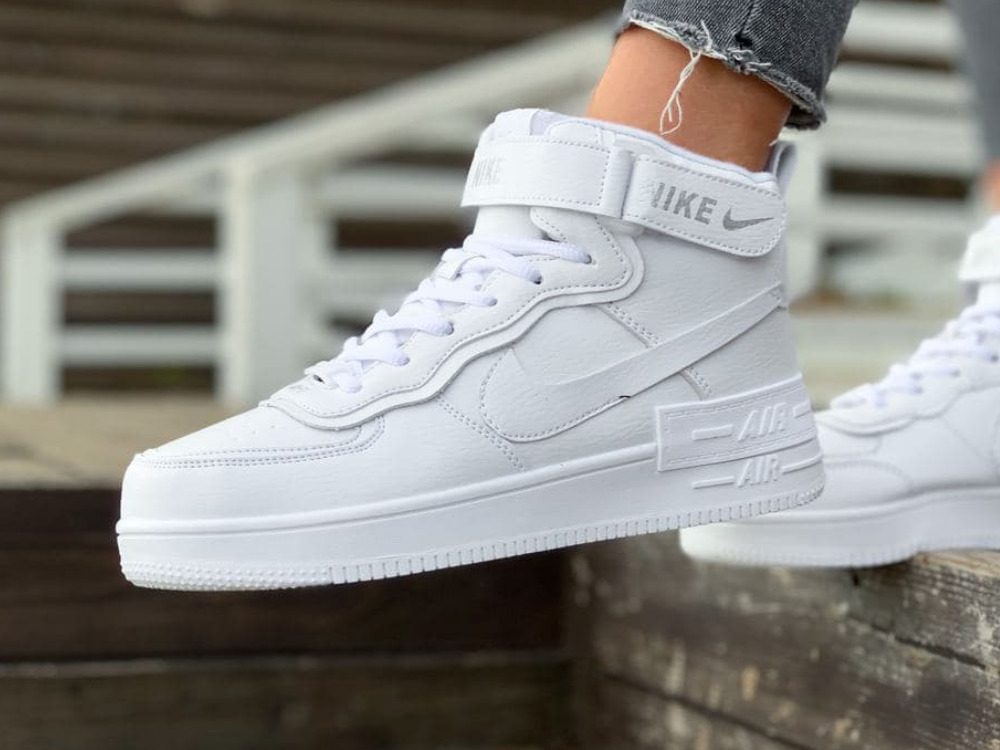 Жіночі кросівки Nike Air Force Shadow White Winter (с мехом) ALL05028, фото 1