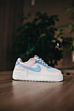 Дитячі кросівки Nike Air Force 1 Low Shadow White Glacier Blue Ghost K0015, фото 5