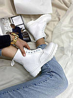 Черевики жіночі Dr Martens 1460 Mono White Smooth Leather Lace Up Boots (з хутром) 14357100