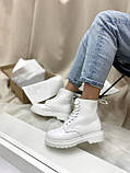 Жіночі черевики Dr Martens 1460 Mono White Smooth Leather Lace Up Boots (с мехом) 14357100, фото 6