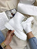 Жіночі черевики Dr Martens 1460 Mono White Smooth Leather Lace Up Boots (с мехом) 14357100, фото 9