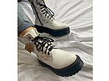 Жіночі черевики Dr. Martens Jadon x Louis Vuitton White (с мехом) ALL05105, фото 4
