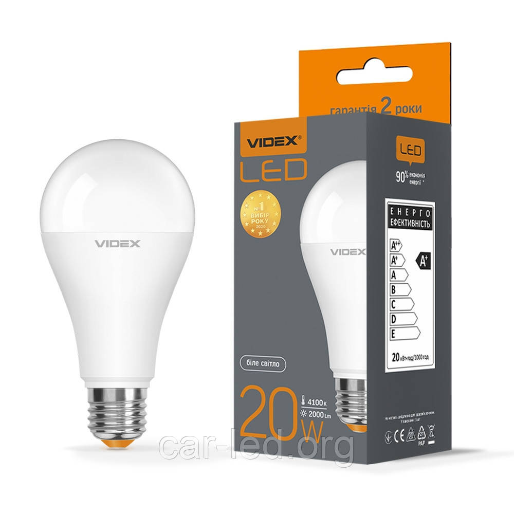 LED лампа VIDEX A65e 20W E27 4100K, фото 1