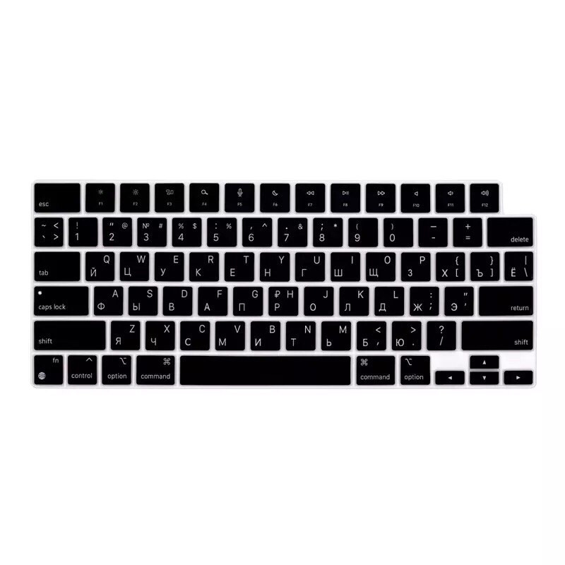 Накладка на клавіатуру MacBook Air 13"M2 A2681/ Pro 14"M1 A2442/ Pro 16"M1 A2485 силіконова US, Чорний