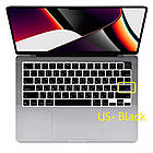 Накладка на клавіатуру MacBook Air 13"M2 A2681/ Pro 14"M1 A2442/ Pro 16"M1 A2485 силіконова US, Чорний, фото 5