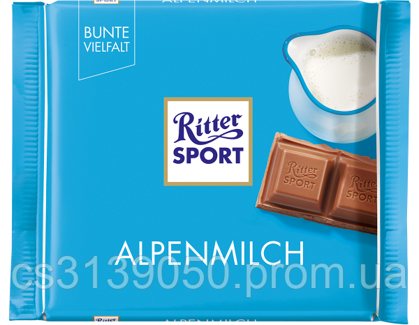 Шоколад RITTER SPORT Alpenmilch Альпийское Молоко 100 г - фото 1 - id-p1540776258