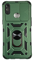 PC + TPU чехол Camshield armor для Samsung Galaxy A10s (на самсунг а10с) зеленый